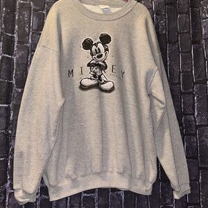 VINTAGE 90’s Classic DISNEY Mickey Mouse Monochrome Sweatshirt sz XL GUC